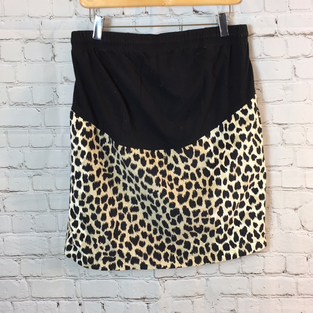 Mimi Maternity Leopard Print Skirt Medium